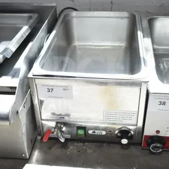 Alfa FW9000 Commercial Food Warmer, stainless steel, countertop model, 120 volts, 1 phase, used condition, visible controls.