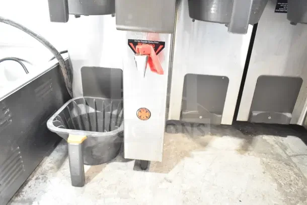 Fetco CBS-2132-XTS commercial double coffee machine. Stainless steel, countertop model, 200-240V, one phase, used condition.