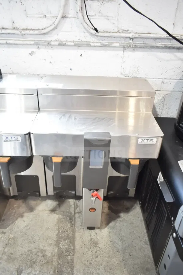 Fetco CBS-2132-XTS dual coffee machine, stainless steel, touchscreen, 200-240V, 1 phase, excellent condition.
