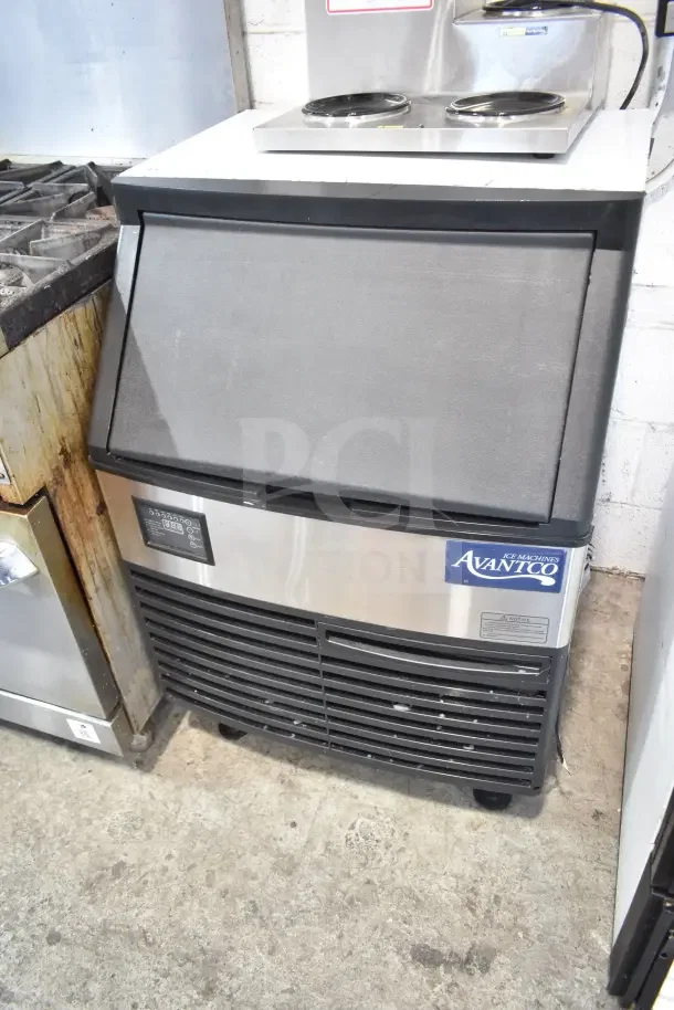 2024 Avantco 194UCF280A undercounter ice machine, full cube, 80 lb. bin, stainless steel, 299 lb. capacity, 115V, 1 Phase.