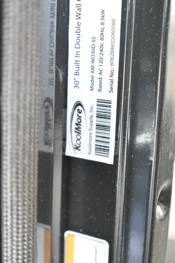 KoolMore KM-WO30D-SS stainless steel double wall mount convection oven, new, glass damage, 120/240V. Serial 60628862060086.