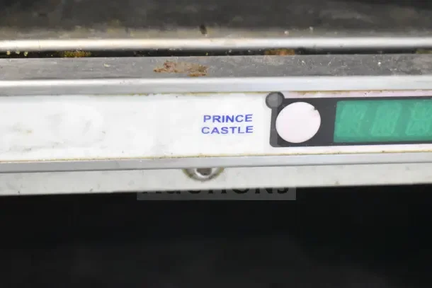 Prince Castle DHB2PT-33KFCB countertop holding bin, digital controls, 208-240V, visible wear and markings.