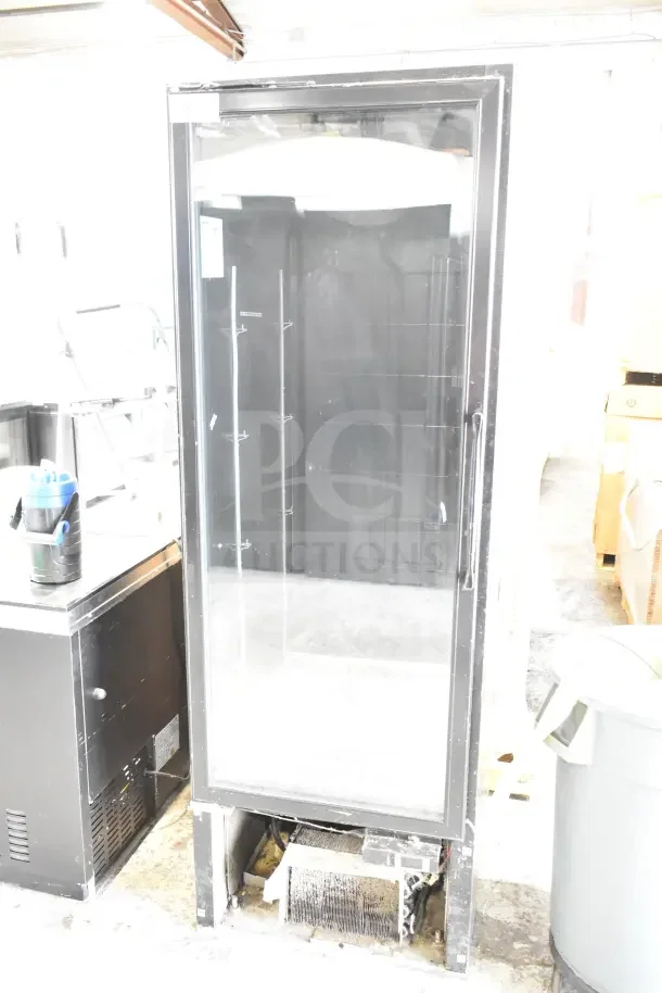 Master-Bilt IM-23GB commercial single door reach-in freezer merchandiser, voltage 115/208-230, 1 phase, used condition.