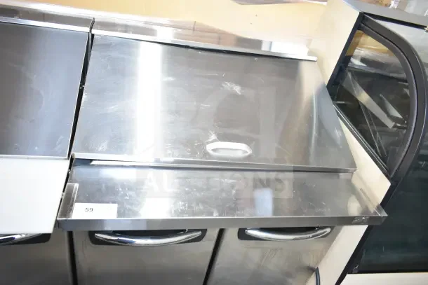 Norlake SMP36-15 commercial sandwich prep table, stainless steel, bain marie mega top, on casters, 115V, 1 phase.