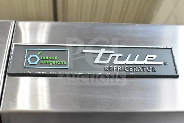 True Commercial 2 Door Reach In Cooler, featuring "True" branding and "natural refrigerant" label. 115 Volts, 1 Phase.