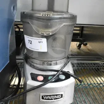 Waring Countertop Food Processor, 120V, 1 Phase, stainless steel with control buttons, pre-owned, good condition.
