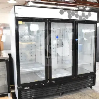 Brand new scratch and dent Migali C-72FM-HC 3-door reach-in freezer merchandiser. Model C-72FM-HCN89C014, 115/208-240V, 1 phase.