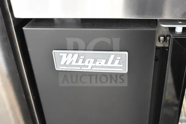 Brand new Migali C-BB48G-HC commercial back bar cooler, 2 doors, 115V, 1 phase, serial 929808215, scratch and dent.