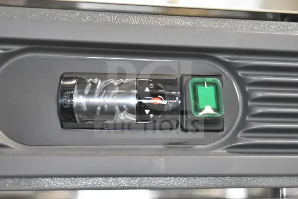 Migali commercial cooler thermostat and power switch detail, new condition, 115 volts, on commercial casters.