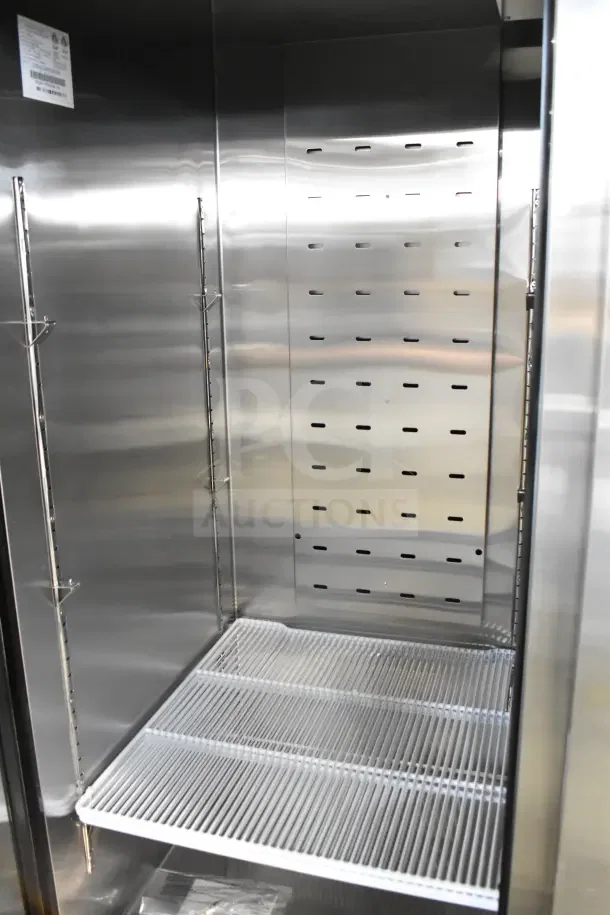 Brand new Migali C-3RB-HC 3-door reach-in cooler, commercial casters, 115V, 1-phase, serial C-3RB-HCT03230801092T0009.