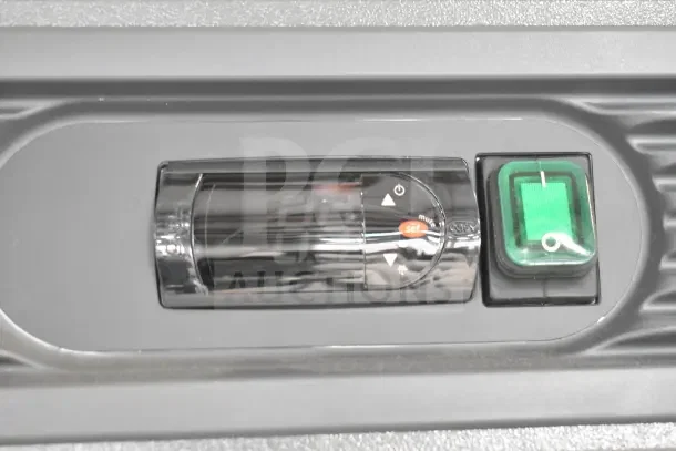 Digital thermostat and power switch of the Migali C-2F-HC commercial freezer. New condition, model C-2F-HC.