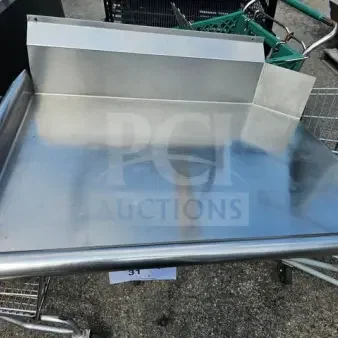 Stainless steel Right/Clean side dishwasher machine table with a built-in backsplash