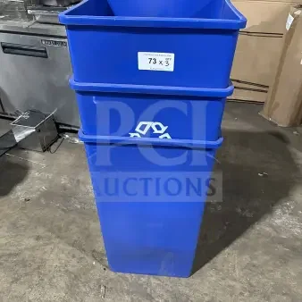 (x3) Rubbermaid Commercial Blue Untouchable Square Recycling Container!! 3X Your Bid!