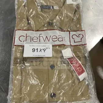 (x9) BRAND NEW! Chefwear Commercial M-Size Long-Sleeve Button-Down Chef Shirt / Utility Jacket!! Model: CW4323!! 9X Your Bid!!