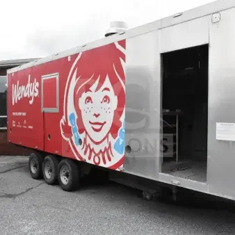 Food Trailer w/ Grease Hood, Fire Suppression System, Sinks and Serving Window.
See Description for Details! VIN n/a.